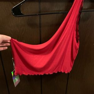 Over the shoulder crop top